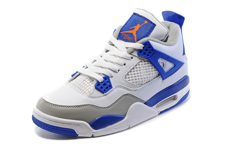 New Jordan 4 Retro White Blue Grey